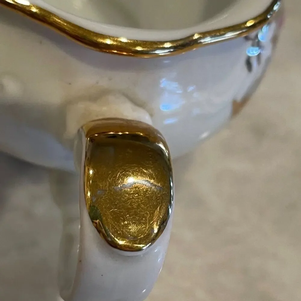Schumann Arzberg Germany “Sunset Rose” golden crown Creamer vintage porcelain